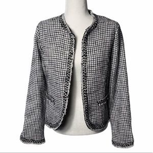 White House Black Market Houndstooth Sweater Coat